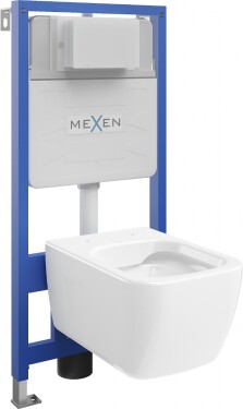 MEXEN/S - WC předstěnová instalační sada Fenix Slim s mísou WC Margo, bílá 6103342XX00