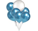Balónky chromové modré a bílý kruh set balonky.cz Balónky chromové modré a bílý kruh set balonky.cz
