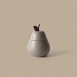 Ferm Living Kameninová úložná dóza Pear Cashmere 10 cm, béžová barva, keramika