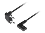 Lanberg CEE7/16 - C7 černá / Napájecí kabel / úhlový / 1,8 m / VDE (CA-C7CA-12CC-0018-BK)