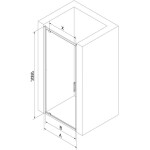 MEXEN - Exo sprchové dveře křídlové 95, transparent, zlatá 8181-095-000-50-00