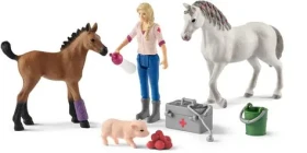 Schleich Farm World 42486 Návštěva lékaře u klisny a hříběte