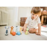 Orange Tree Toys Dřevěné kuželky - Zvířátka z džungle