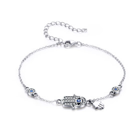 Elenys stříbrný náramek Hamsa symbol ochrany