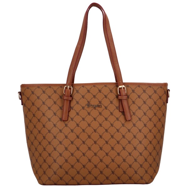 Trendová dámská koženková kabelka přes rameno Laila, světle hnědá