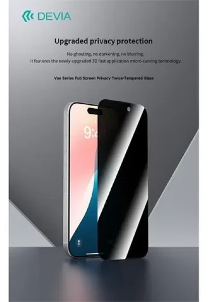 Devia Van Series Privacy černá / Ochranné sklo / Privacy filtr / Apple iPhone 16 Pro Max (6942297115590)
