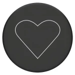 PopSockets 2 White Heart Black / Držák telefonu / Skládací madlo a stojánek (800667)