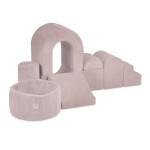 PLUSH NEST PLUSH NEST Hrací hrad s bazénem a 150 míčky světle růžový Manšestr