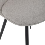 Židle jídelní, krémová látka, 360° otočný mechanismus, černý matný lak, kovové nohy