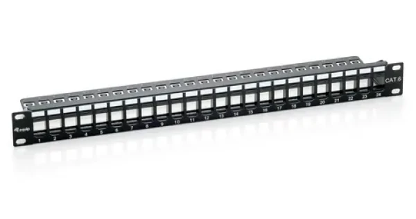 Equip 24x Keystone UTP černá / Patch panel / 1U / Cat6 / LSA/110 (769224)
