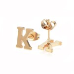 Sada přívěsku a náušnic z nerezové oceli - písmeno - zlatá - 20 ~ 23 mm x 13 ~ 19 mm - 1 ks Písmena: E