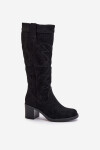 Kozačky na podpatku CHC321 černé - Step in style 41