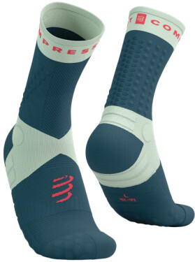 Kompresní ponožky Compressport Ultra Trail Socks V2.0 - Stargazer/Aqua/Fluo Red Velikost: EU 35-38