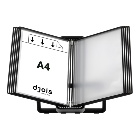 Djois pultový kovový stojan - Veo, 10 rámečků A4, šedo-černý, 1 set