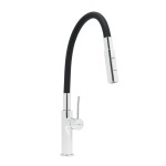 Dřezová baterie SAT se silikonovým ramínkem černá/chrom SATBSD290C2F SATBSD290C2F