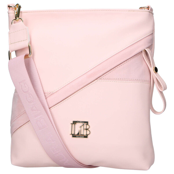 Moderní dámská koženková crossbody kabelka LB Ettela, růžová