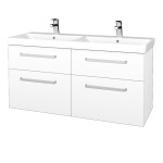 Dřevojas - Umyvadlová skříňka Q MAX SZZ4 120 - M01 Bílá mat / Úchytka T01 / M01 Bílá mat 332266A