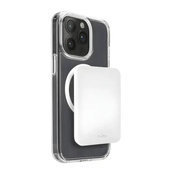 Puro Slim Power Mag bílá / Powerbanka / 4200 mAh / MagSafe / USB-C (PUFCBB40P2MAGWHI)