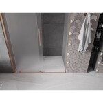 MEXEN/S - Velar posuvné sprchové dveře 130, dekor, měď kartáčovaná 871-130-000-31-65