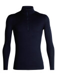 Pánské merino tričko s dlouhým rukávem ICEBREAKER Mens 200 Oasis LS Half Zip, Midnight Navy velikost: M