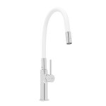 Dřezová baterie SAT se silikonovým ramínkem bílá/chrom SATBSD290B SATBSD290B