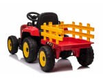 Mamido Elektrický traktor s vlečkou T2 červený 12V7Ah EVA kola