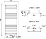 MEXEN - Mars otopný žebřík/radiátor 900 x 400 mm, 309 W, bílá W110-0900-400-00-20