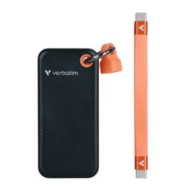 Verbatim Pocket SSD Externí disk 2TB černo-oranžová / USB-C 3.2 Gen 2 / R: 1000MBs / W: 1000MBs (32197)