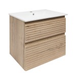 Koupelnová skříňka 2 zásuvková s umyvadlem Naturel Savona 58x53x44,8 cm dub Halifax mat SAVONA260DH SAVONA260DH