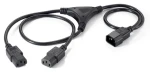 Equip C14 - 2x C13 černý / Y napájecí kabel / 1,6 m / 250 V / 10 A (112210)