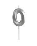 Dortisimo Svíčka s elegantním motivem číslo 0 stříbrná