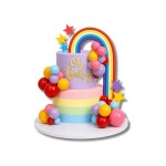 Dortisimo Zápich do dortu Modro-červená duha s hvězdami a koulemi (26 ks)