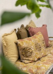MADAM STOLTZ Povlak na polštář Ruffled Light Yellow 50 × 50 cm, žlutá barva, textil