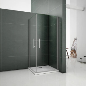 H K - Sprchový kout SOLO D1 R909, 90x90x185 se dvěma jednokřídlými dveřmi, rohový vstup SE-SOLOD1R909