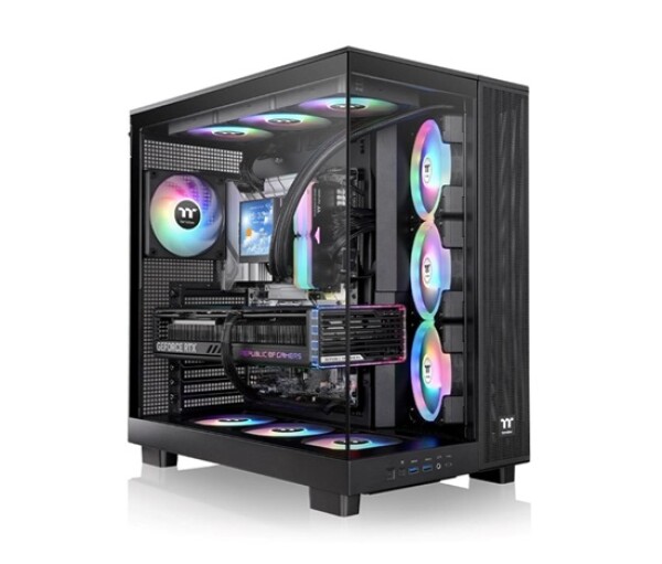 THERMAL TAKE Case View 380 XL TG ARGB, ATX, Průhledná bočnice, 4x 120mm ARGB Fan, černá EDF_964027