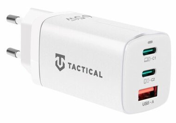 Tactical AR-QC-PD 2xUSB-A/USB-C QC 3.0 5.4A Cestovní Nabíječka White