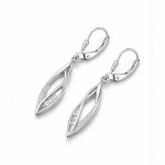 Stříbrné visací náušnice se zirkony Mia - stříbro 925/1000, Stříbrná