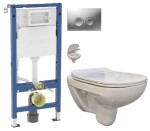 GEBERIT DuofixBasic s matným tlačítkem DELTA21 + WC bez oplachového kruhu Edge + SEDÁTKO 458.103.00.2 21MA EG1