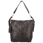 Módní dámská kožená kabelka na rameno Selin, taupe