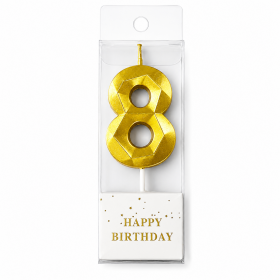 Cake star Dortová svíčka číslo DIAMOND zlatá č.8