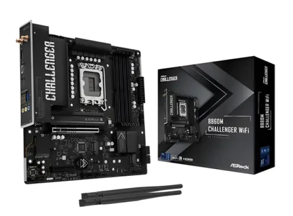 ASRock B860M Challenger WiFi / Základní deska / LGA1851 / Intel B860 / mATX / DDR5 / Wi-Fi 7 (90-MXBUP0-A0UAYZ)