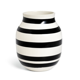 KÄHLER Váza Omaggio Black 21 cm, černá barva, keramika