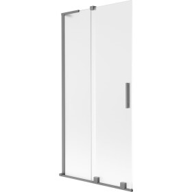 MEXEN/S - Velar L dvoukřídlá posuvná vanová zástěna 90 x 150, dekor, grafit metal 896-090-003-31-95