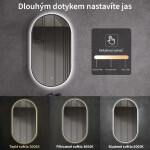 CERANO - Koupelnové LED zrcadlo Balzo, kovový rám - černá matná - 40x60 CER-NT8144H-40X60