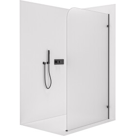 CERANO Sprchová zástěna Walk-in Orbis - Pravá - 8 mm - černá matná, mléčné sklo - 70x200 cm