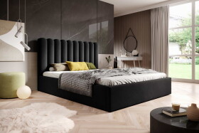 FRONTI Postel MODEL 13 160x200 černá - MAGIC VELVET 2219