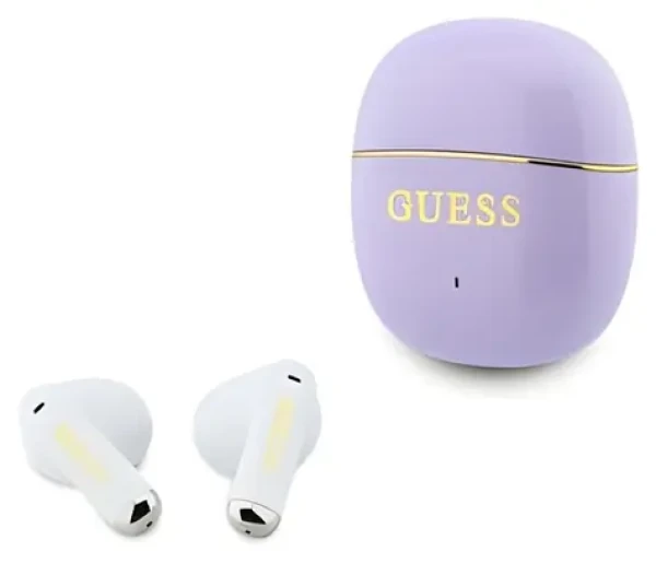 Guess Gold Line Glossy Classic Logo TWS fialová / Bezdrátová sluchátka / Do uší (57983130966)