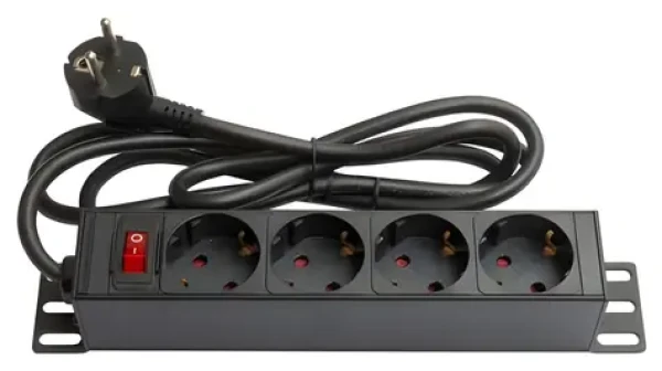 Good Connections 19" PDU černá / PDU / 1U / 4x zásuvka / 16 A / 1,8 m (GC-N0075)