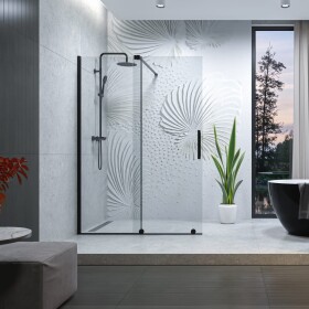 Aquatek OASIS BLACK K2 120x200cm posuvná WALK IN zástěna