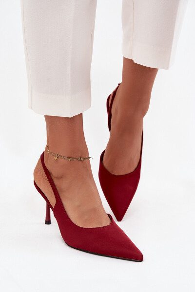 Podpatky s odkrytými patami Bordó Lenira 38